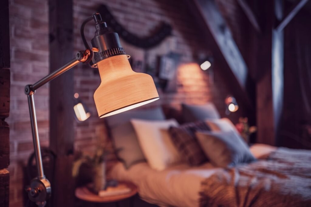 Vintage Brushed Steel Lamp with Adjustable Arm
