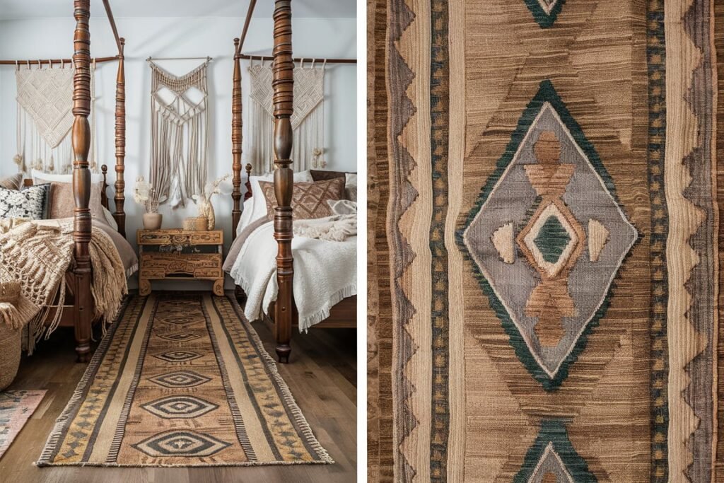 Vintage Kilim Runner for Boho-Chic Bedrooms
