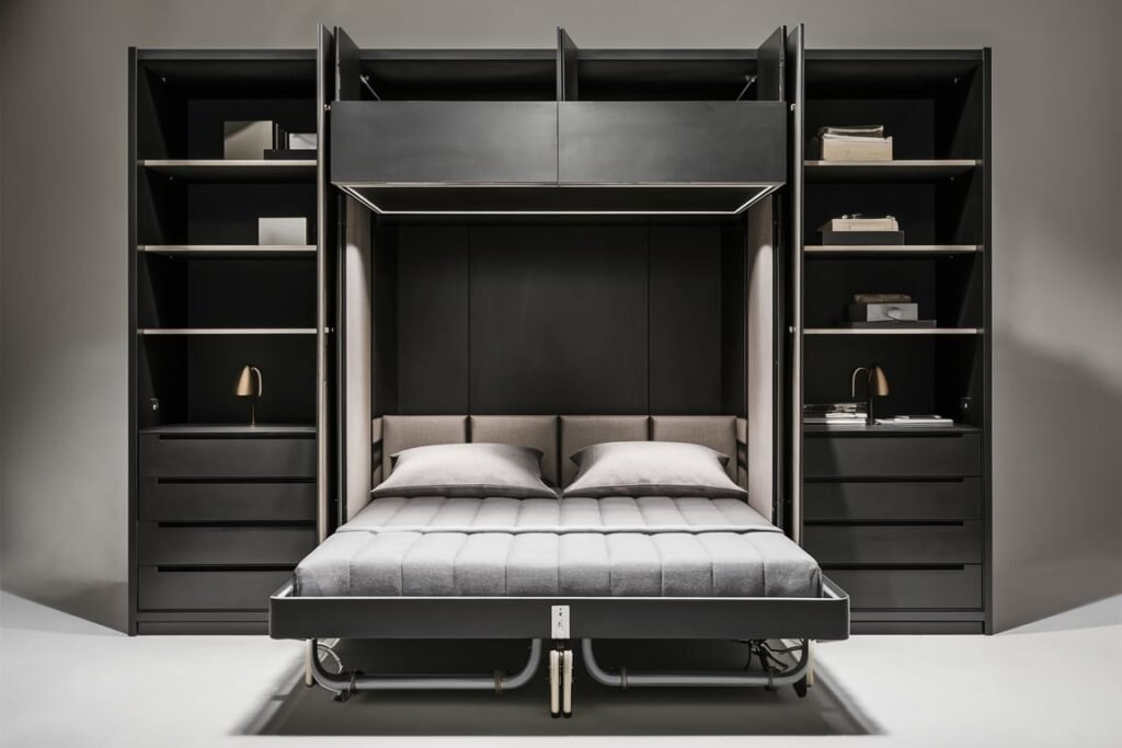 Wardrobe with Pull-Out Bed and Desk
