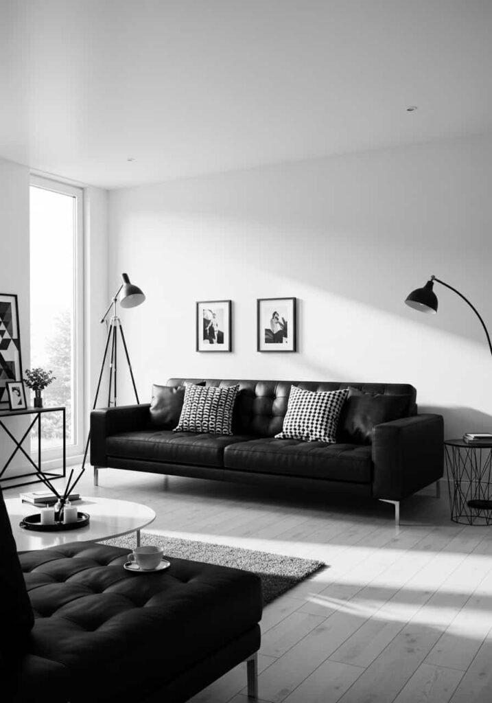 Black and White Modern Living Room
