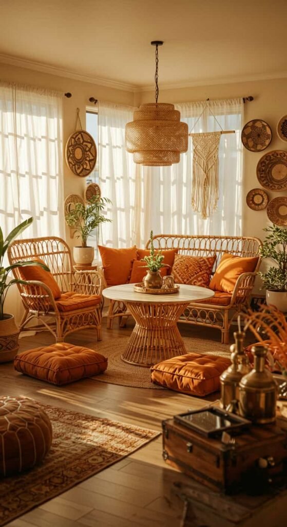 Boho-Inspired Living and Dining Combo
