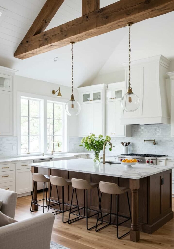 Bright White Contemporary Farmhouse Kitchen
