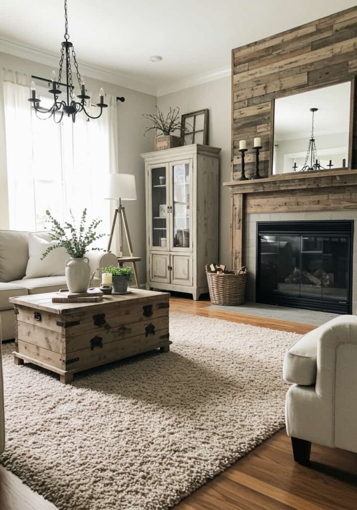 Reclaimed Wood Accent Wall for Rustic Elegance
