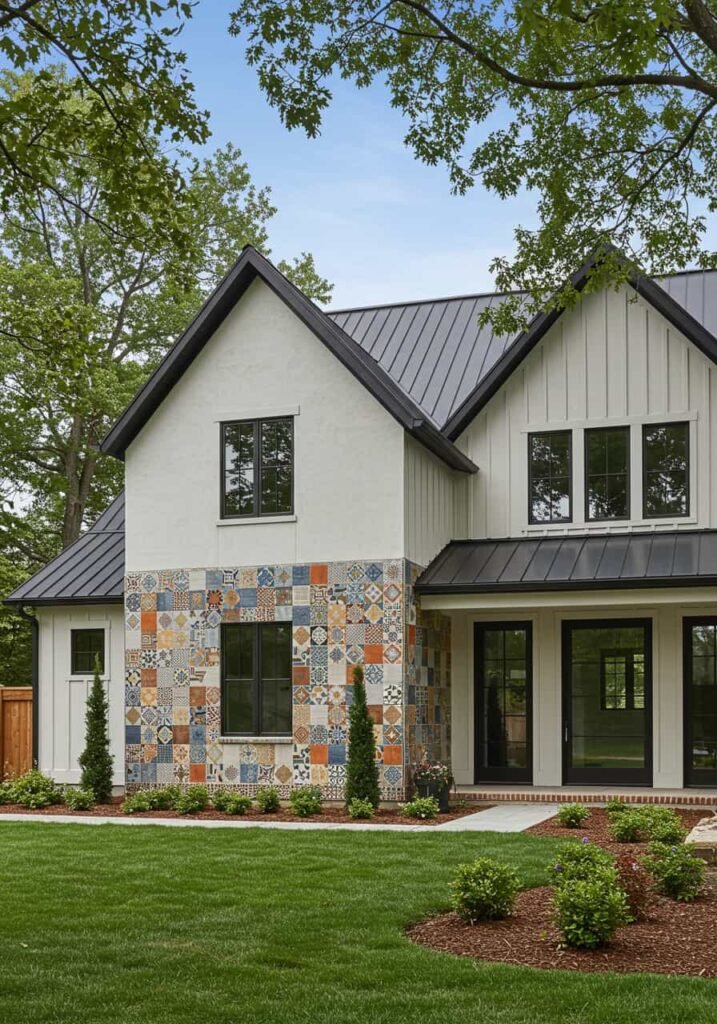 Contemporary Farmhouse with Accent Wall
