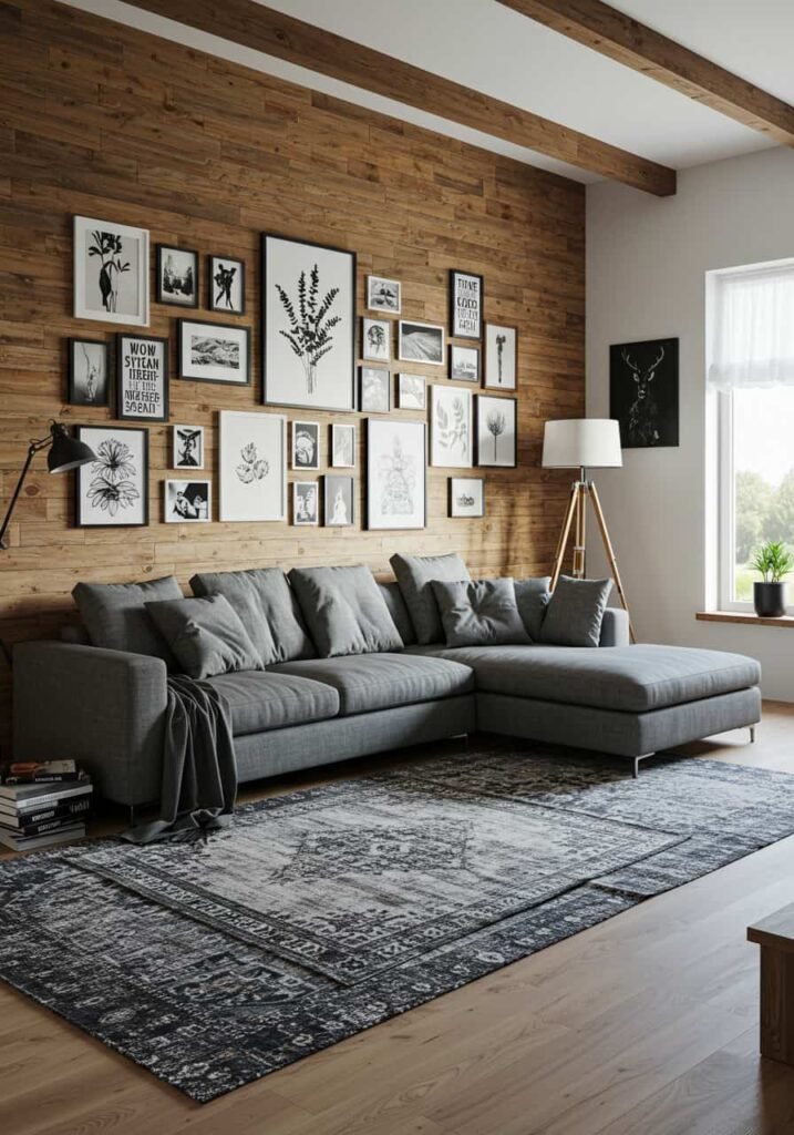  Contemporary Farmhouse with Gallery Wall
