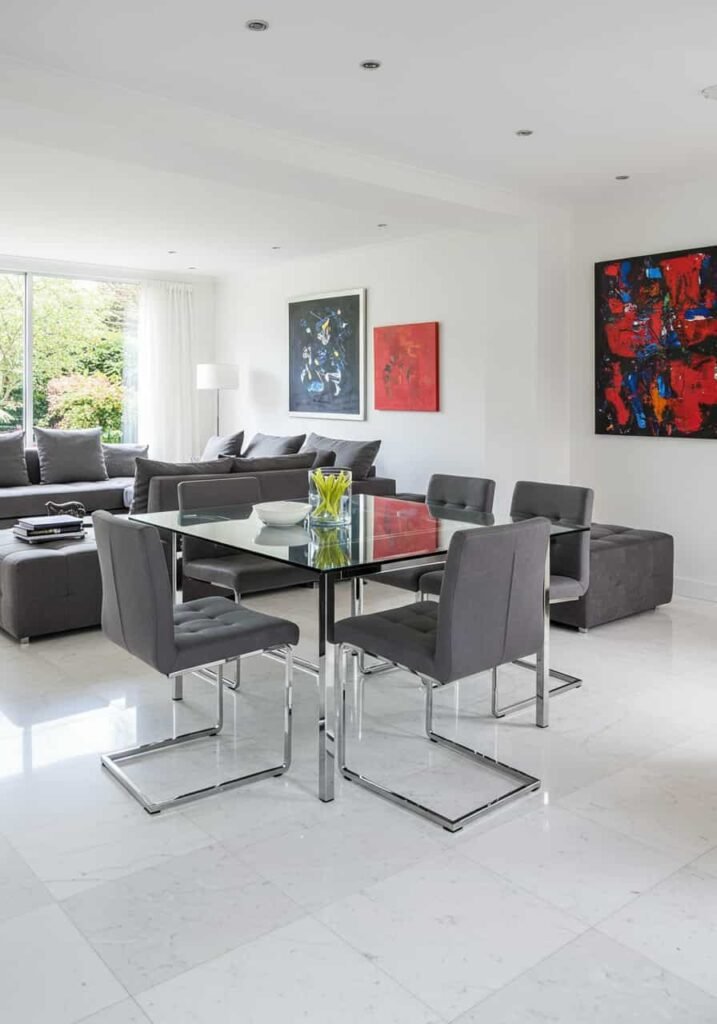 Contemporary Open Living and Dining Room