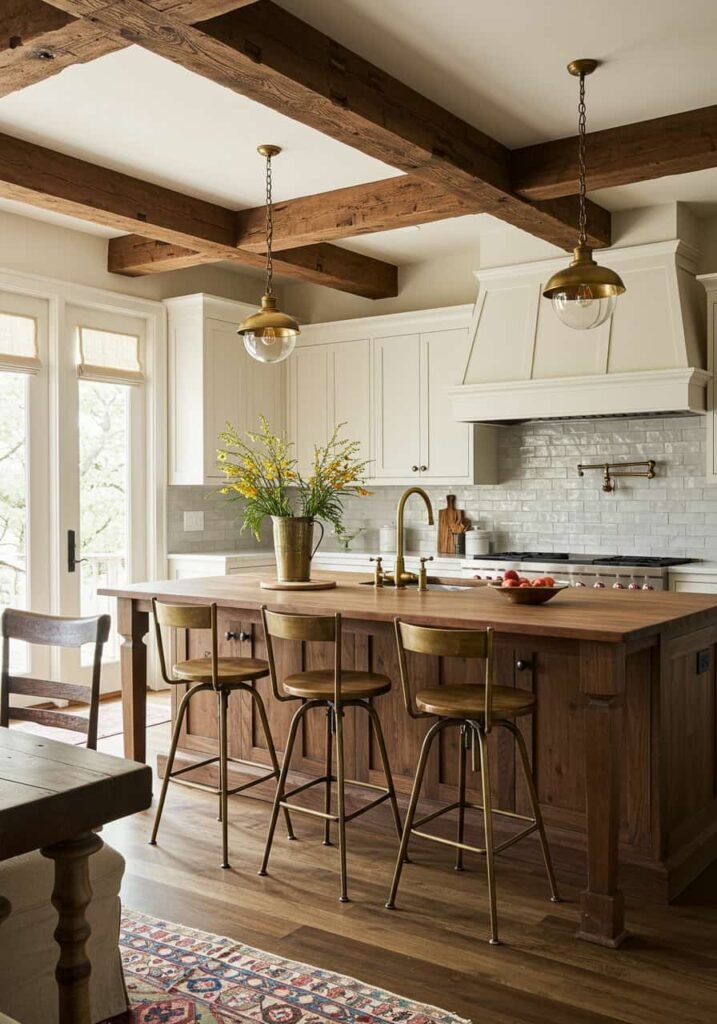 Cozy Contemporary Farmhouse Kitchen with Warm Wood Tones