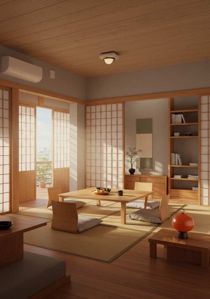 Japanese-Inspired Minimalist Open Layout