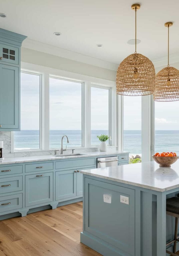 Luxury Coastal Kitchen with Ocean Views
