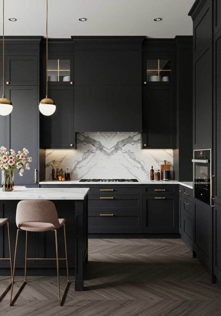  Luxury Gold and Black Kitchen
