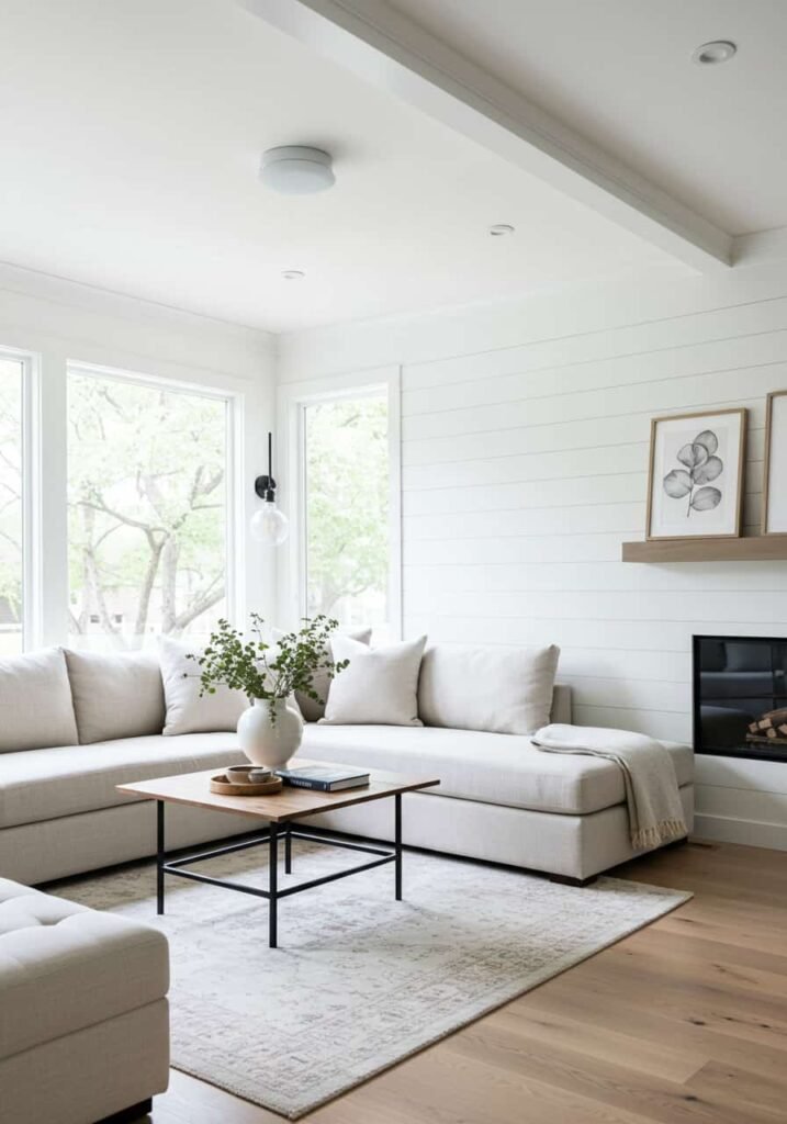 Minimalist Contemporary Farmhouse Living Room