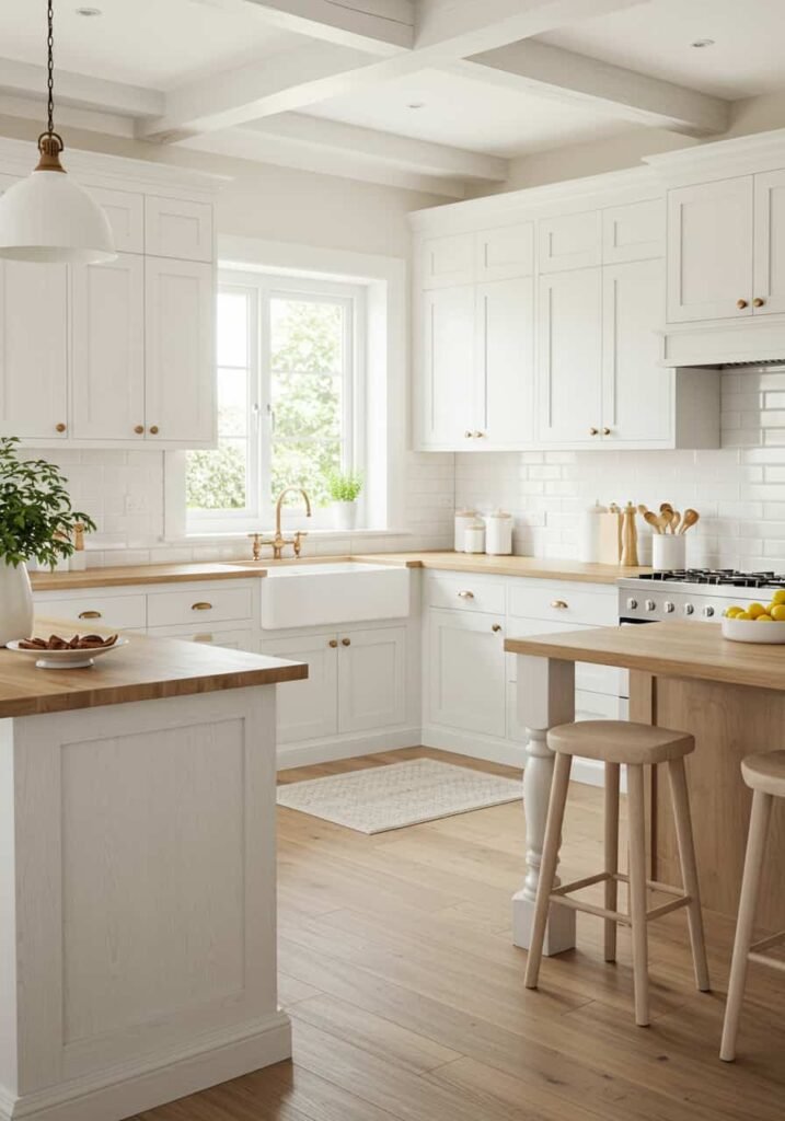 Minimalist Farmhouse Kitchen with Handleless Cabinets
