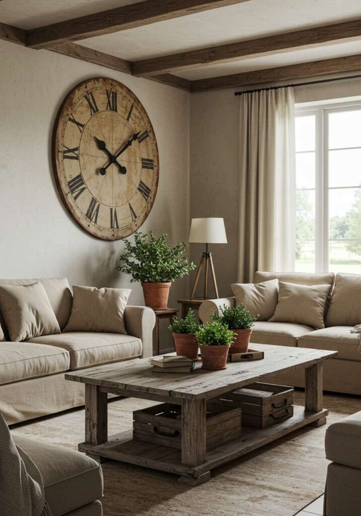 Oversized Clocks for Farmhouse Decor
