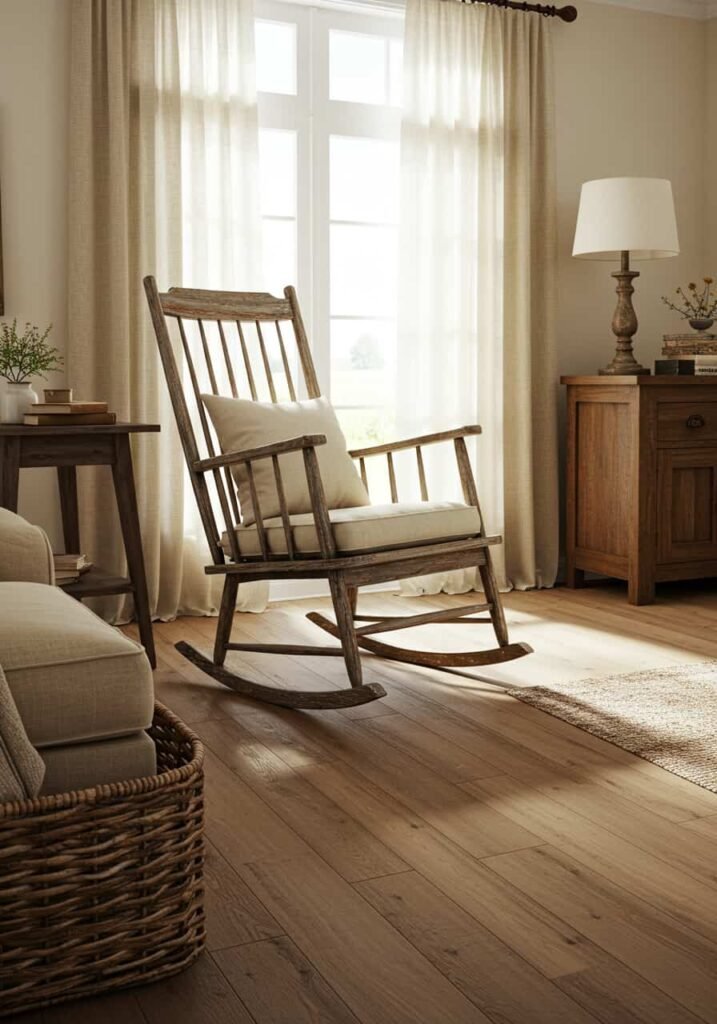 Vintage Rocking Chair for Rustic Comfort
