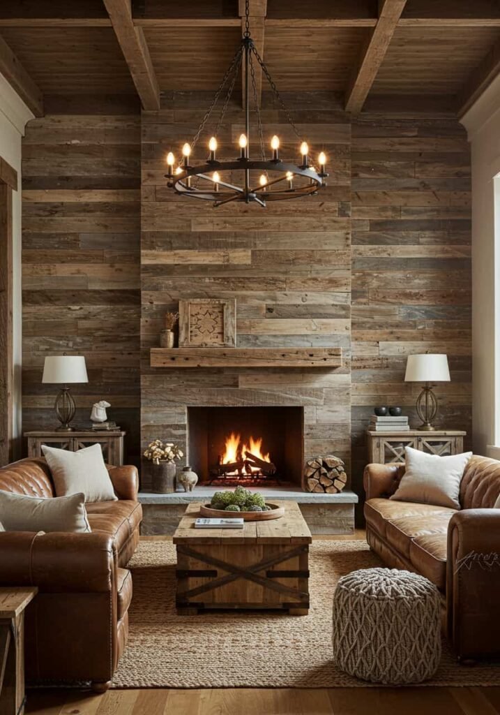 Whitewashed Brick Fireplace for Rustic Charm
