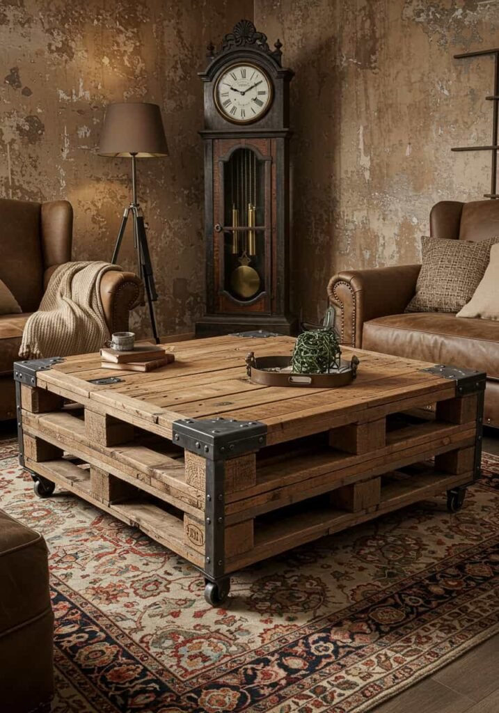 Pallet Wood Coffee Table for Rustic Appeal
