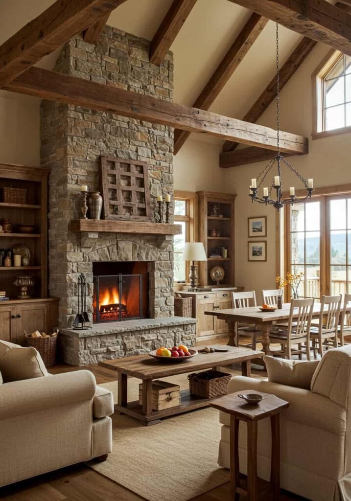 Rustic Open Layout with Farmhouse Charm
