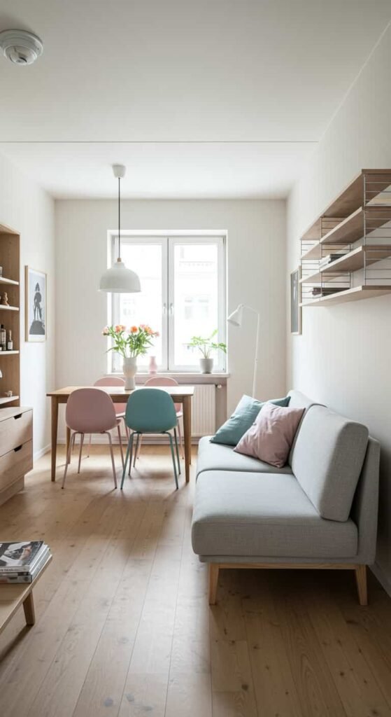 Scandinavian-Style Living and Dining Room
