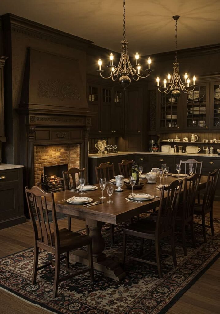 Victorian-Inspired Cozy Kitchen with Elegant Details