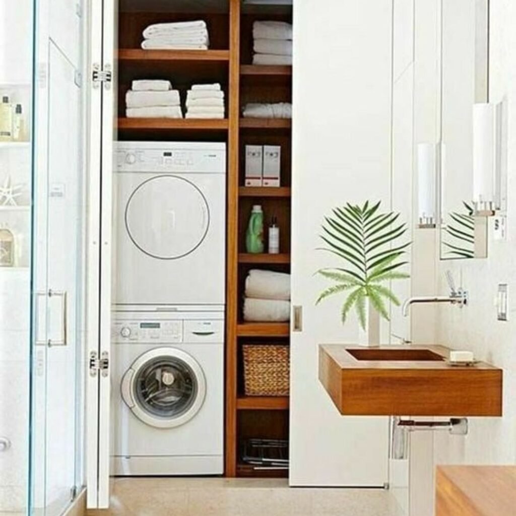 Bathroom-Integrated Laundry Closet