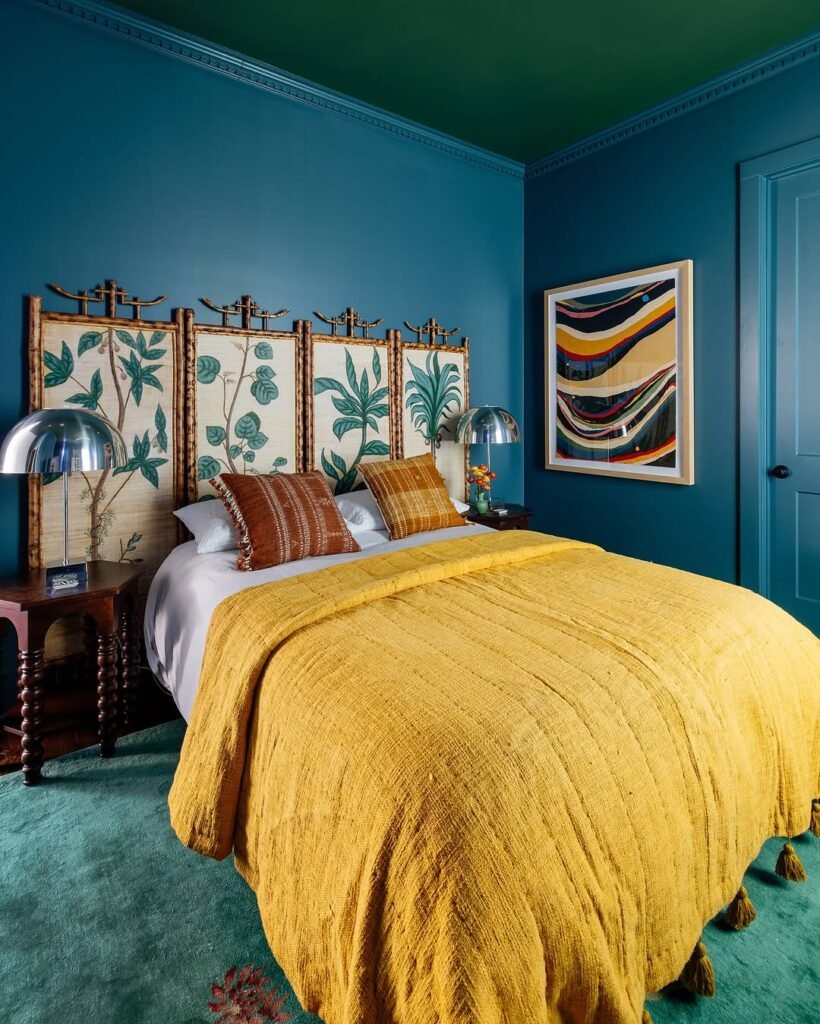 Bold & Eclectic Tropical Bedroom

