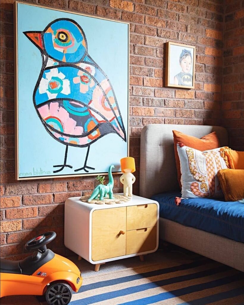 Bold & Playful Boys’ Room with a Colorful Artistic Touch
