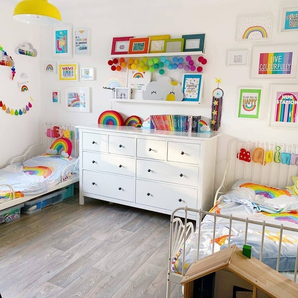 Bright & Cheerful Rainbow-Themed Kids’ Room
