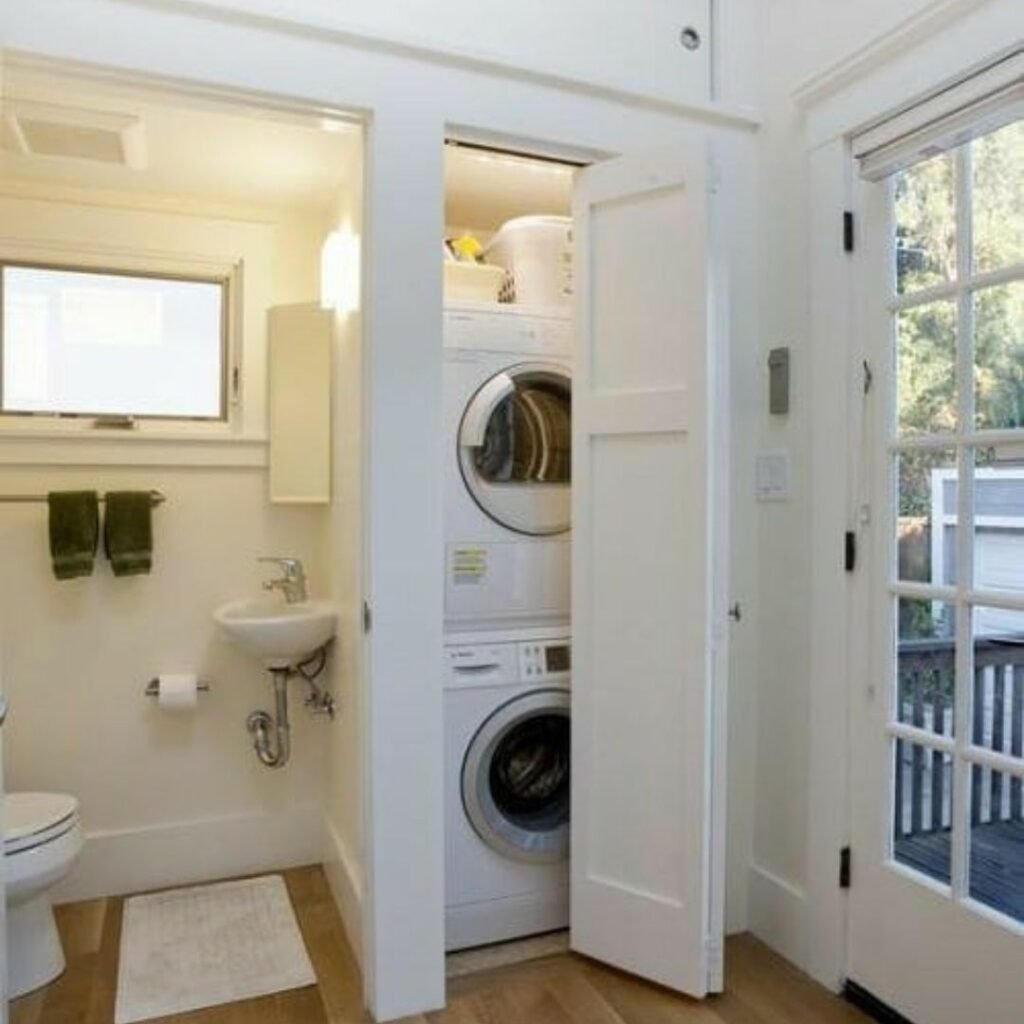 Compact and Hidden Laundry Closet Design