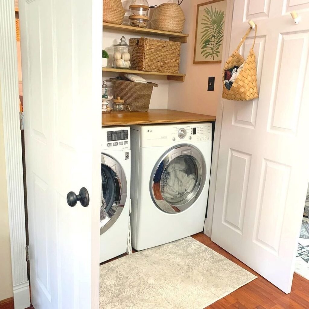 Compact and Stylish Laundry Nook
