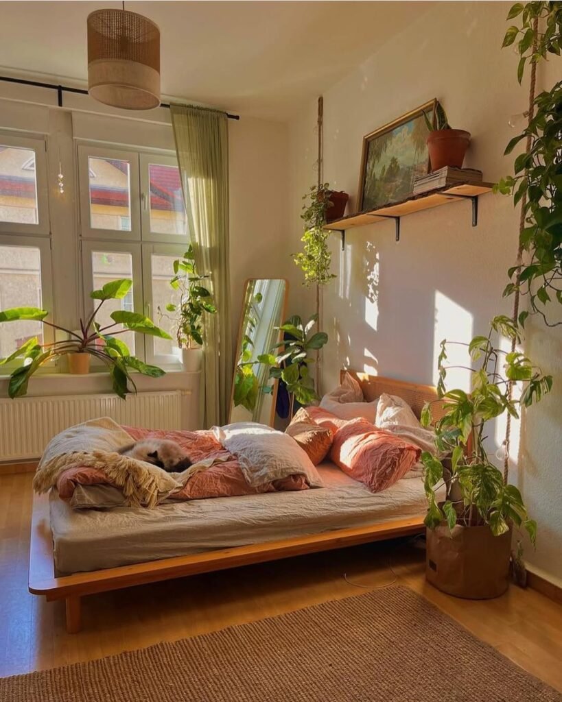 Cozy Boho Bedroom with a Natural Touch
