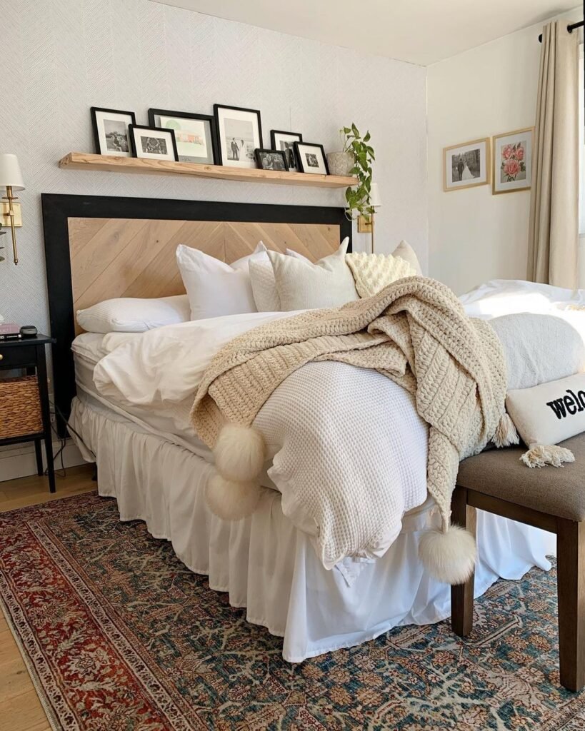 Cozy Farmhouse Bedroom with Warm Neutrals
