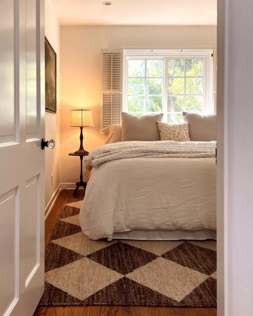 Cozy Minimalist Guest Room with Natural Light
