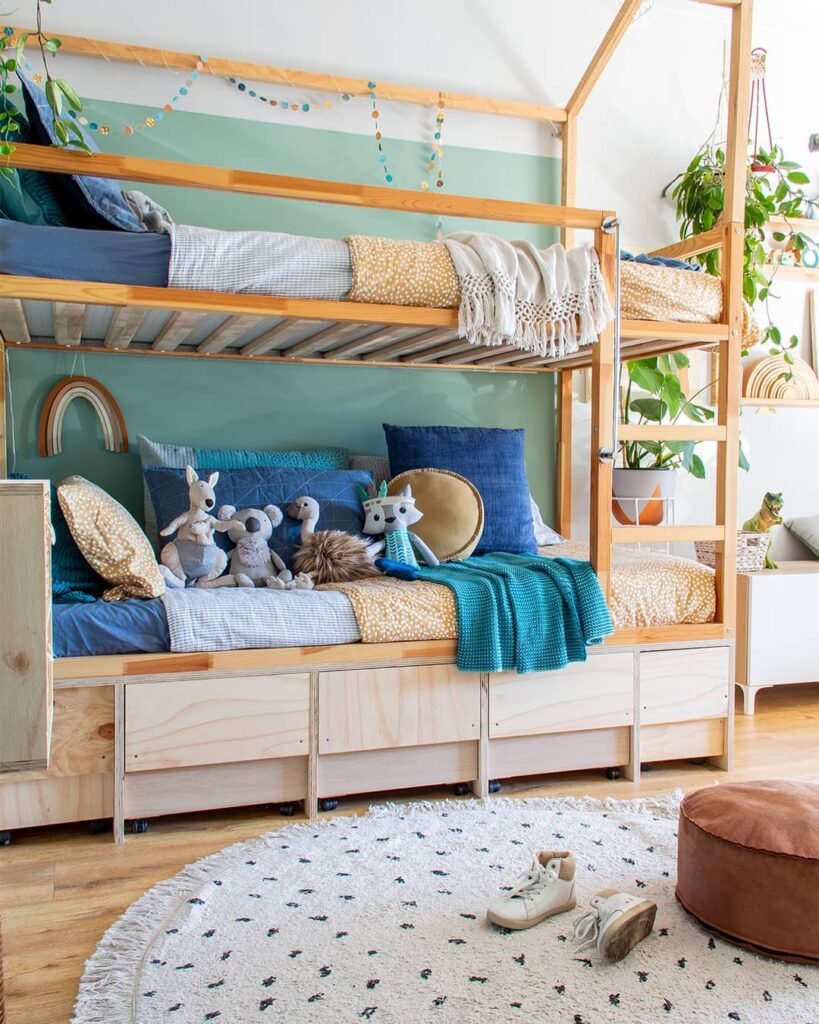 Cozy & Nature-Inspired Bunk Bed Room
