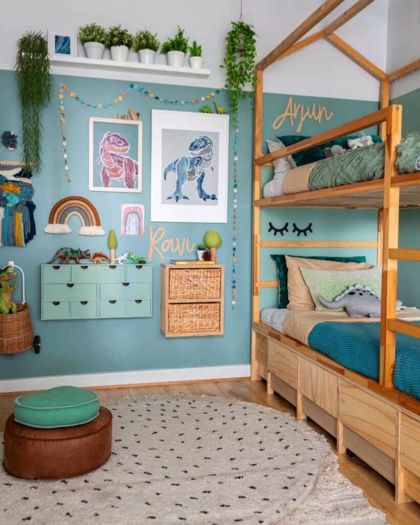 Dino-Themed Adventure Bunk Room
