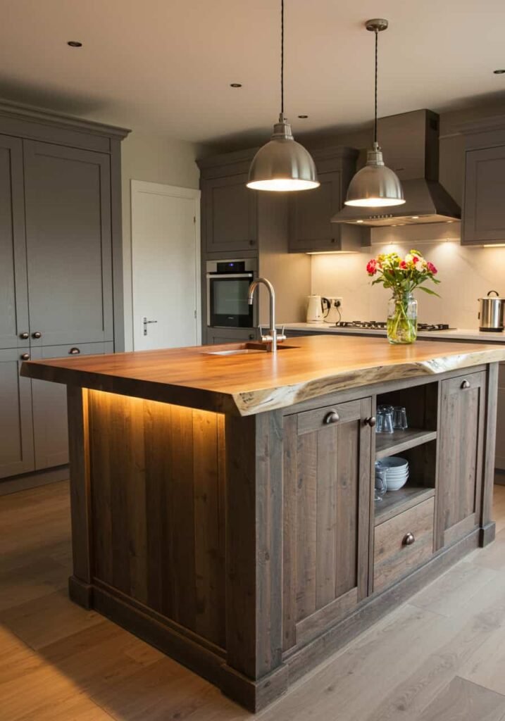 Eco-Friendly Kitchen Island with Recycled Materials
