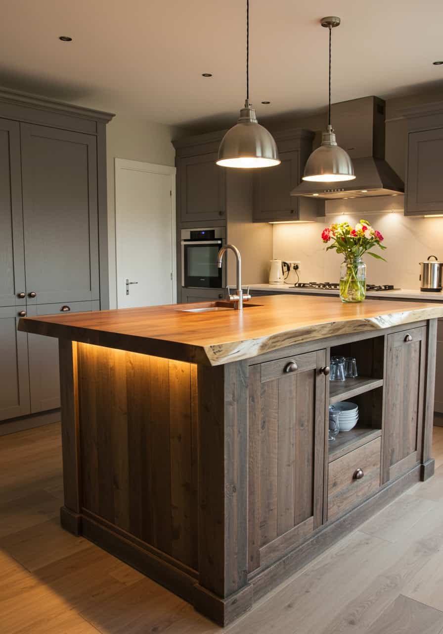 Eco-Friendly Kitchen Island with Recycled Materials