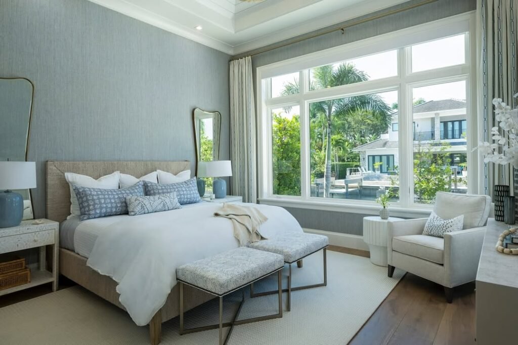 Elegant Coastal Bedroom with Serene Views

