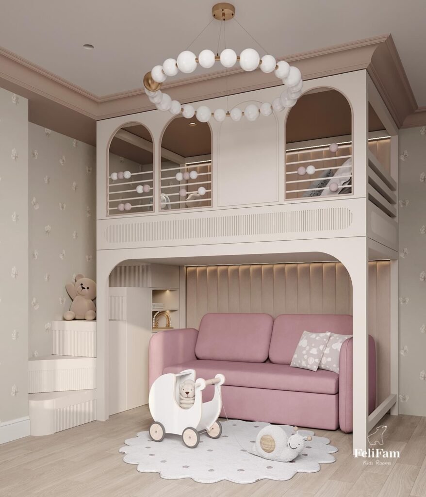 Elegant & Cozy Loft-Style Kids' Room
