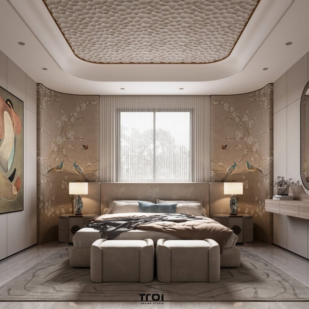 Elegant Oriental-Inspired Master Bedroom Design
