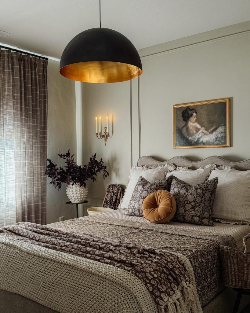 Elegant Vintage-Inspired Guest Room with Warm Accents
