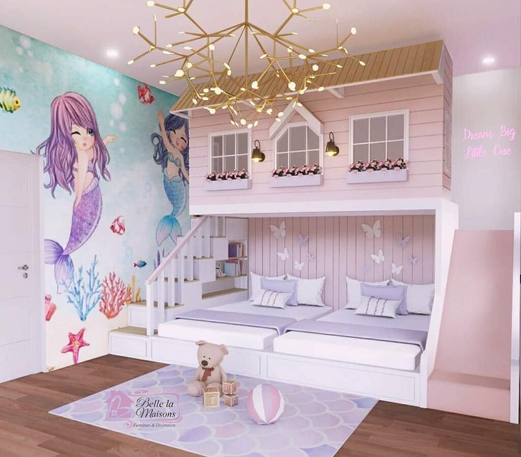 Enchanting Mermaid-Themed Bedroom with a Dreamy Loft
