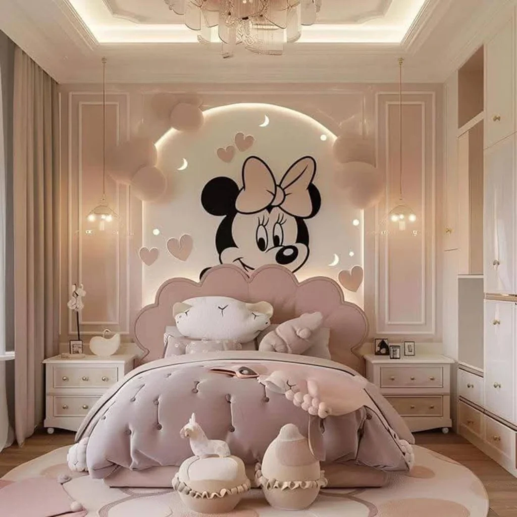 Enchanting Minnie Mouse-Themed Kids' Bedroom
