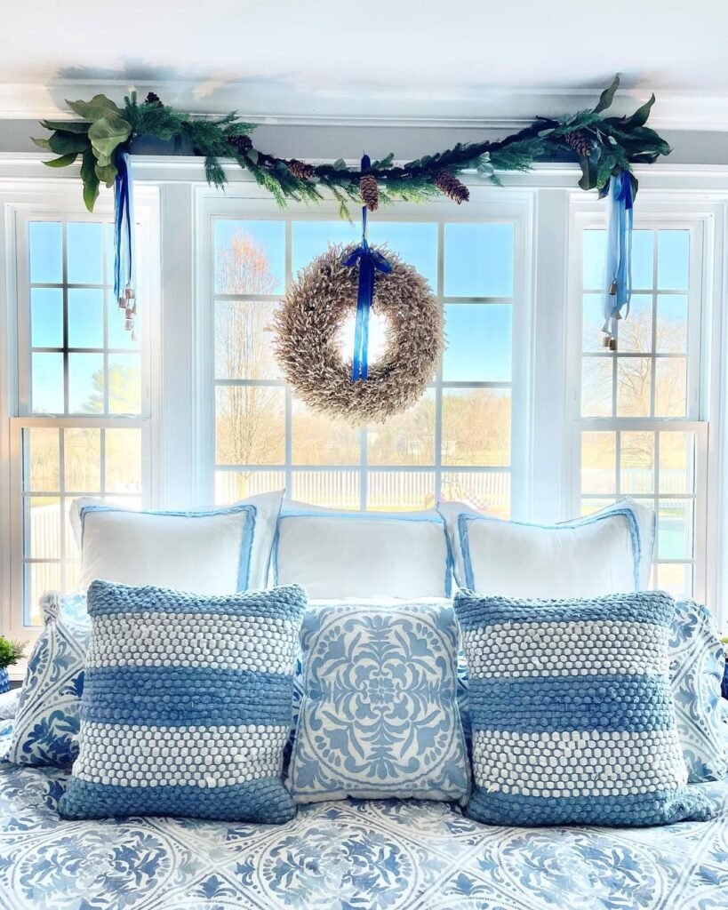 Festive Coastal Bedroom with a Winter Touch

