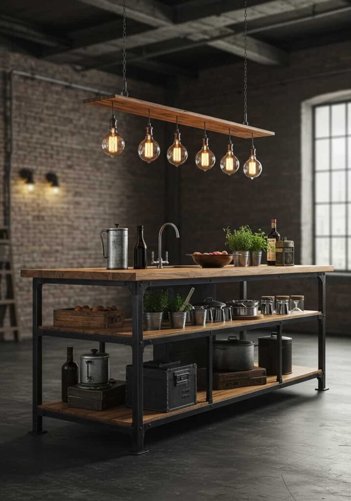 Industrial-Style Kitchen Island
