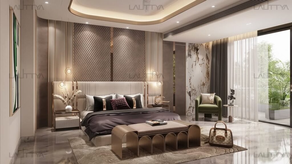 Luxurious Modern Bedroom with Elegant Details
