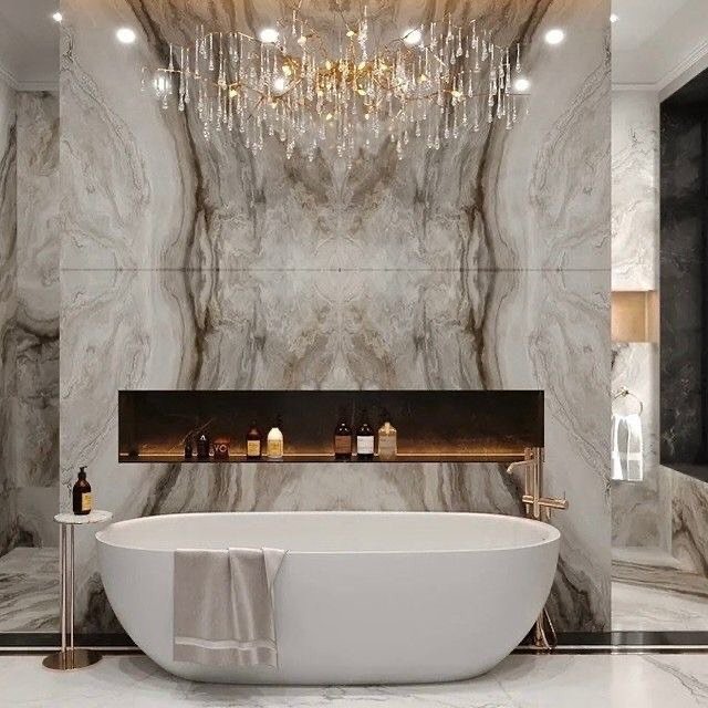 Luxury Marble Bathroom with Elegant Accents
