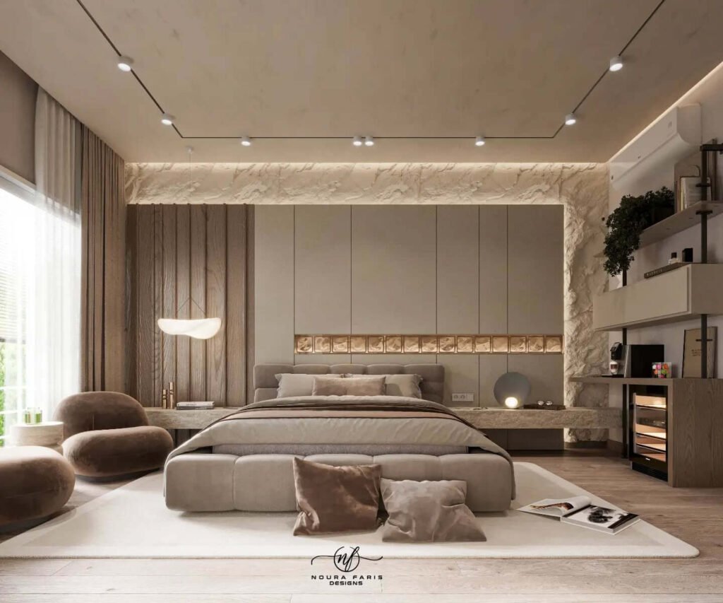 2-Luxury Minimalist Bedroom with Earthy Elegance