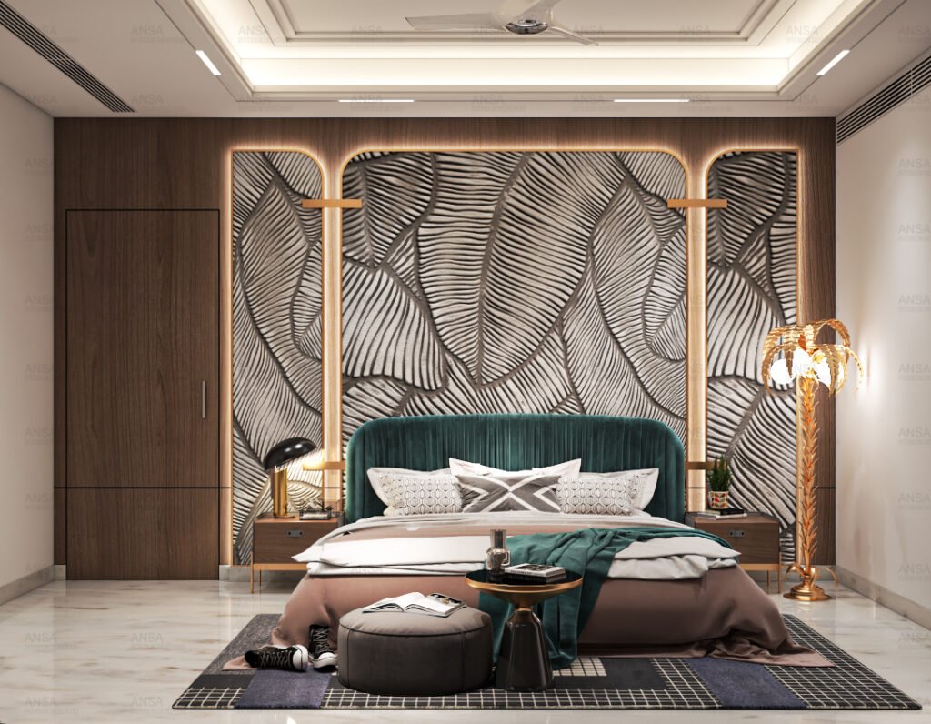 Luxury Modern Bedroom with Bold Textures and Rich Accents