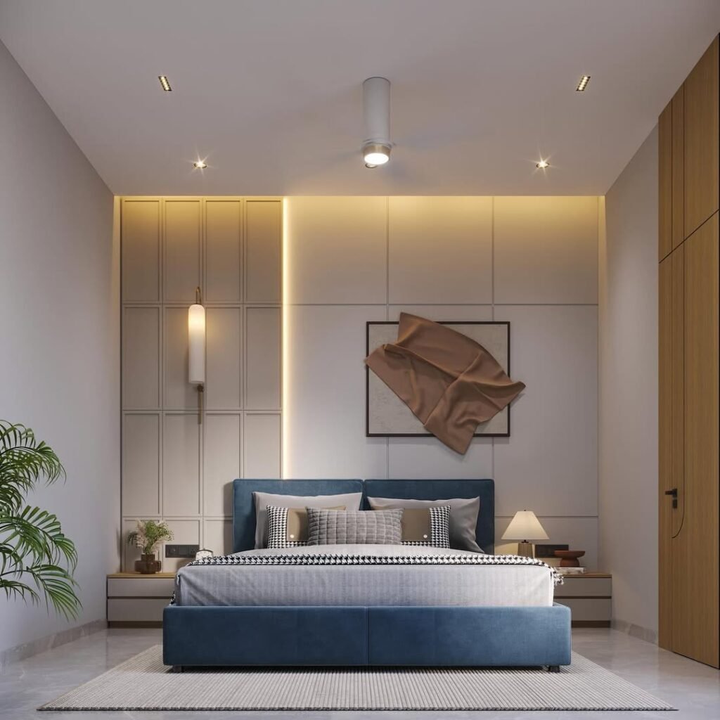 Minimalist Modern Master Bedroom with Bold Accents
