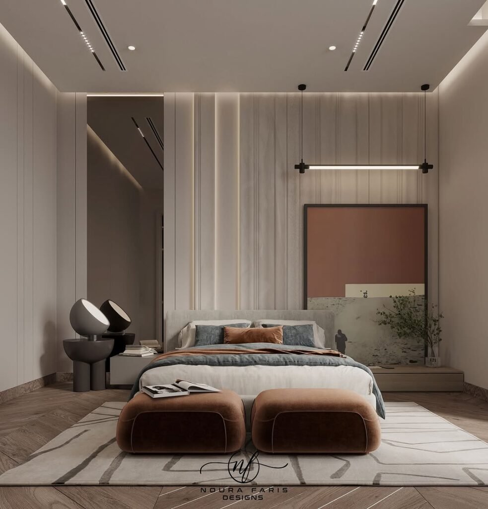 Modern Earthy Elegance A Cozy and Chic Master Bedroom
